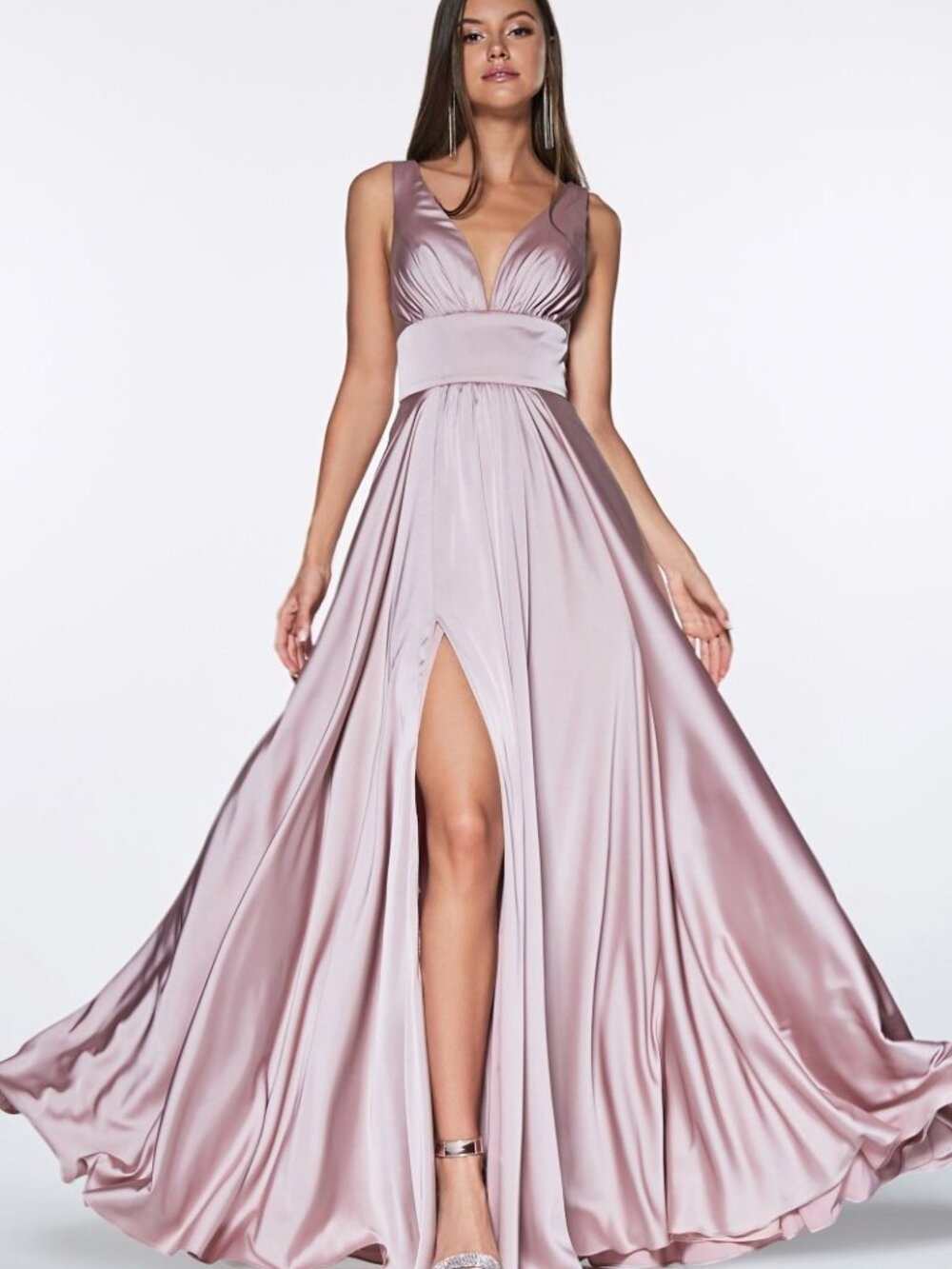 NEW MAUVE Evening Gown Floor Length Formal Elegant Stunning 7469